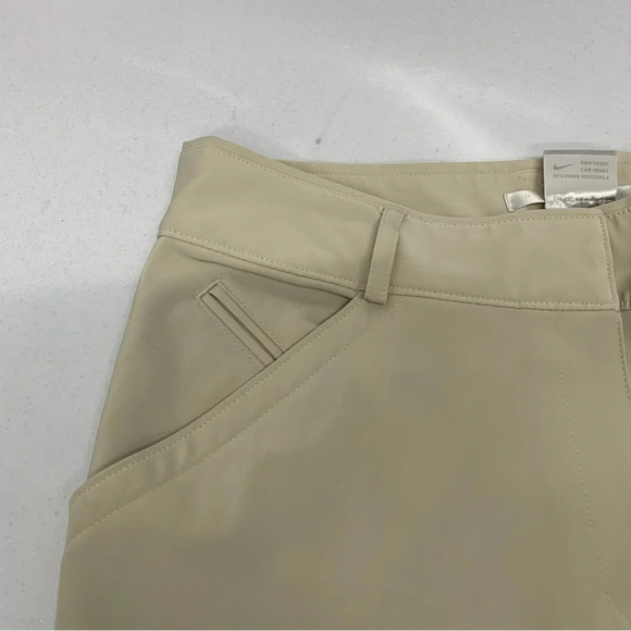 Nike Golf Pants Woman Medium  Dri Fit Straight Leg Beigh Stretch Pockets Trouser - Picture 7 of 16